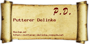 Putterer Delinke névjegykártya